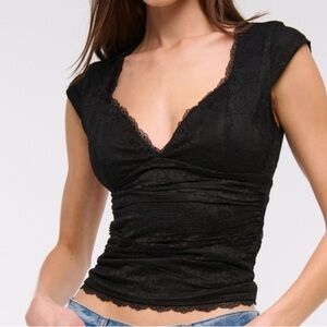 Abercrombie bra-free Lace V-Neck Top